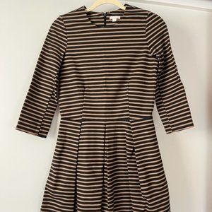 Gap Dress, Size 2, Navy & Camel Striped